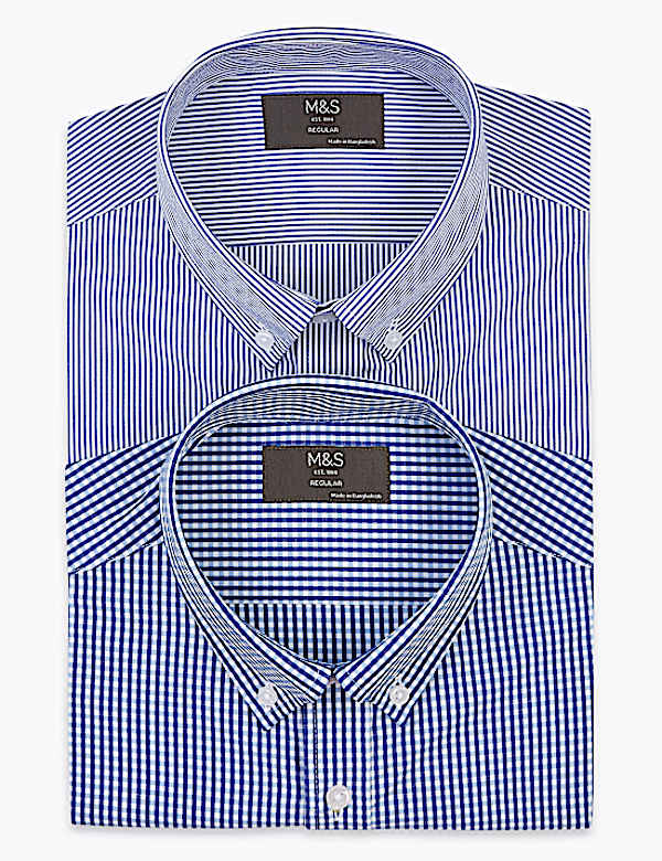 2 Pack Striped Short Sleeve Shirts