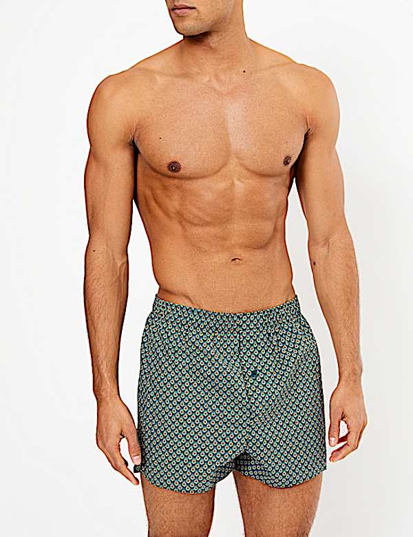 3 Pack Cotton Peacock Print Boxers