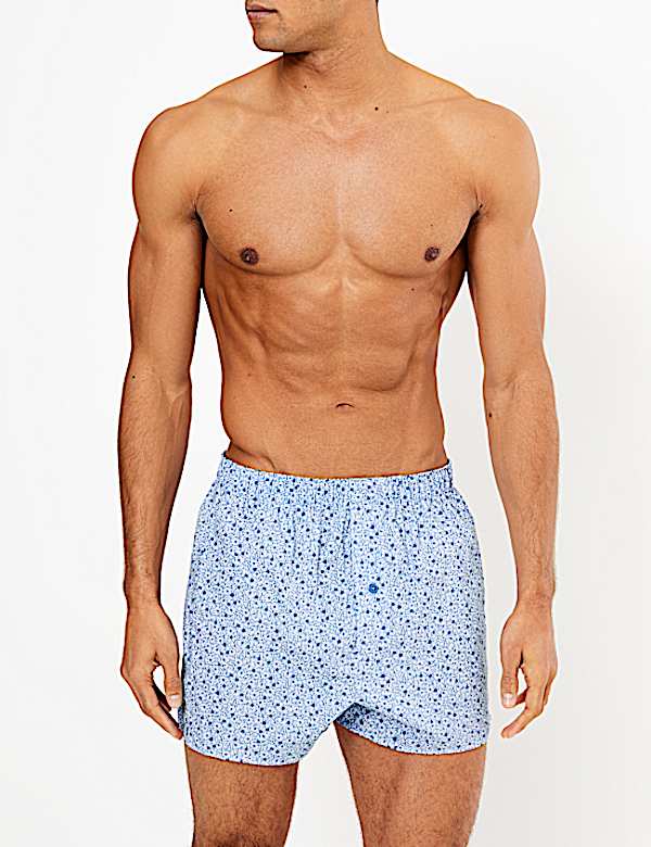 3pk Pure Cotton Printed Woven Boxers