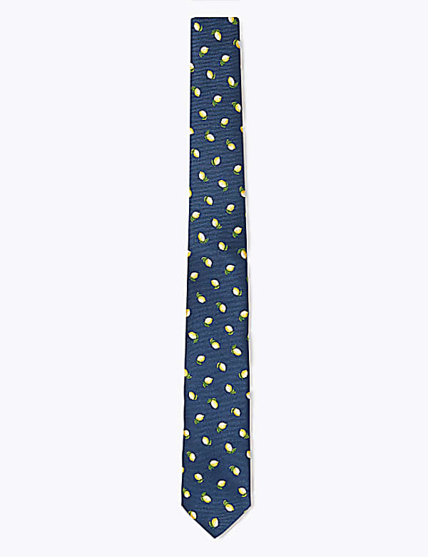 Skinny Lemon Print Tie
