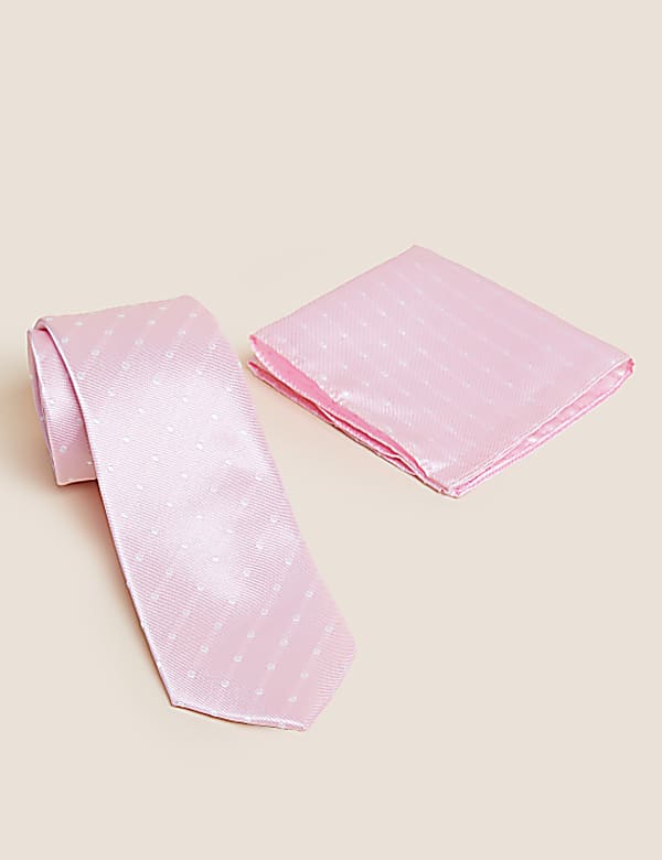 Spotted Tie & Pocket Square Set
