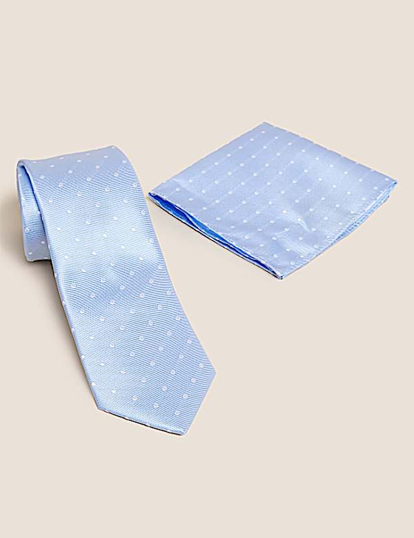Spotted Tie & Pocket Square Set