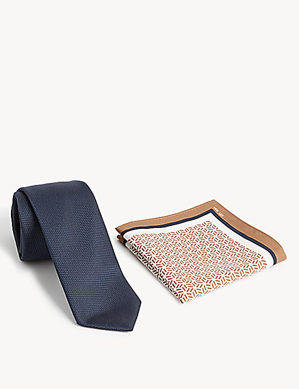 Printed Tie & Pocket Square Set