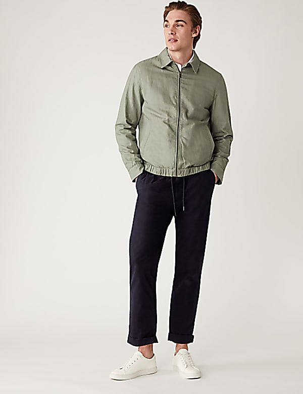 Linen Blend Harrington Jacket