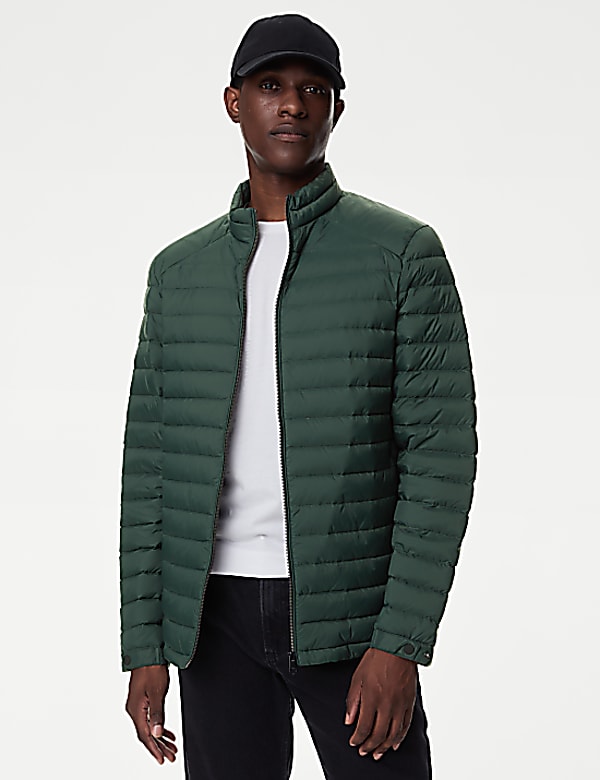 Zip Up Solid Puffed Jacket