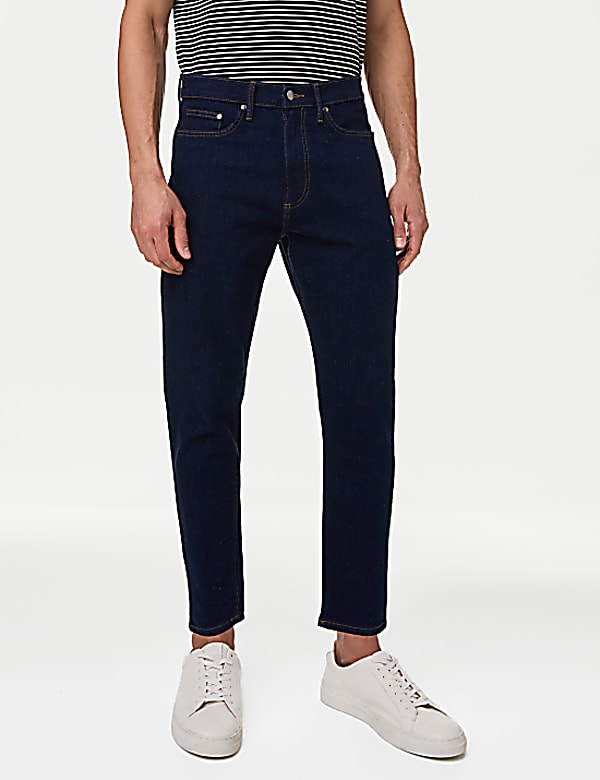 Tapered Fit Stretch Jeans