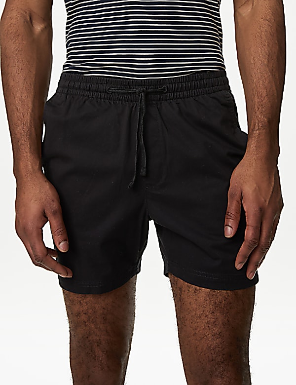 Elasticated Waist Shorter Length Stretch Shorts'