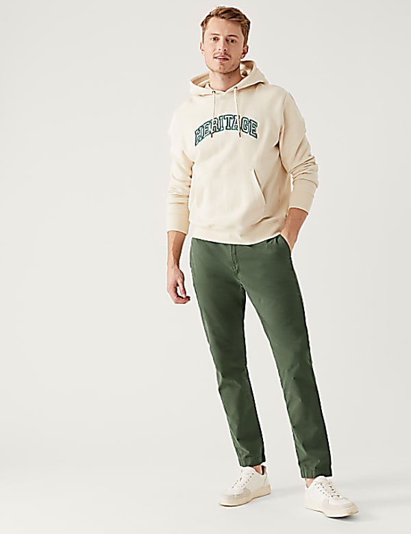 Slim Fit Half Elasticated Waist Trousers