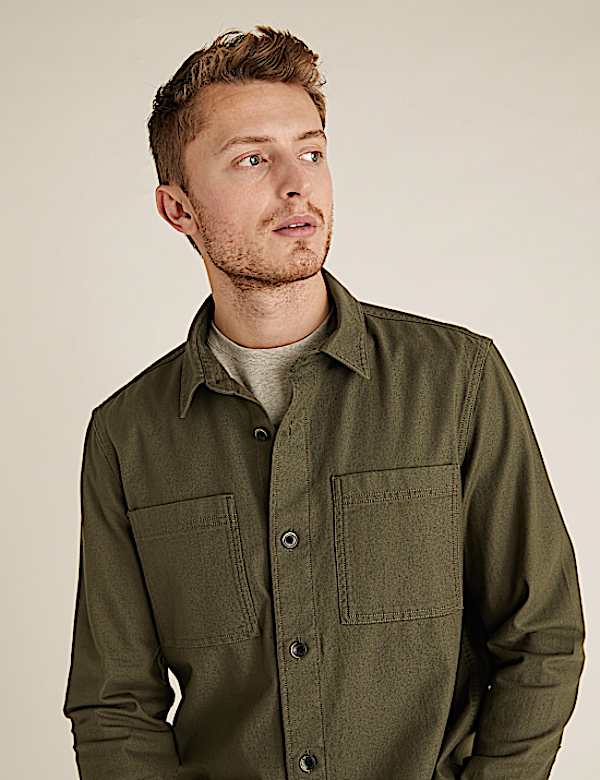 Pure Cotton Twill Utility Overshirt
