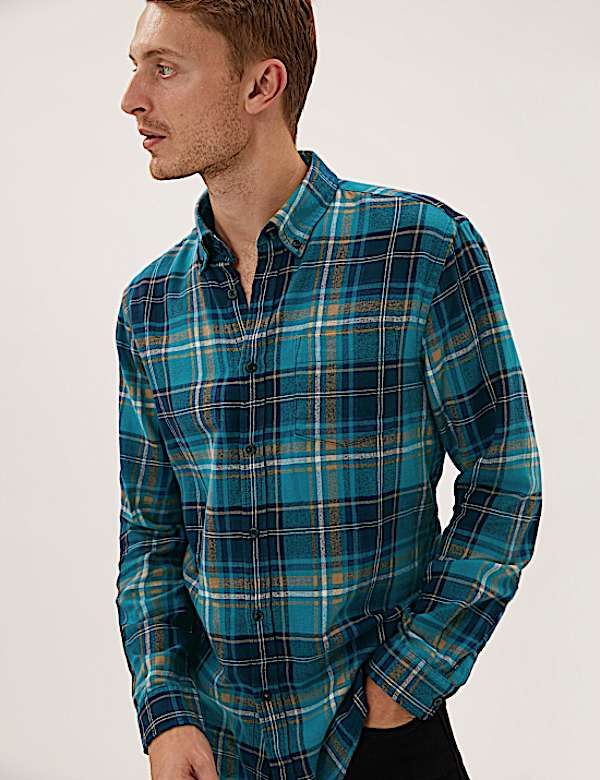 Pure Cotton Flannel Check Shirt