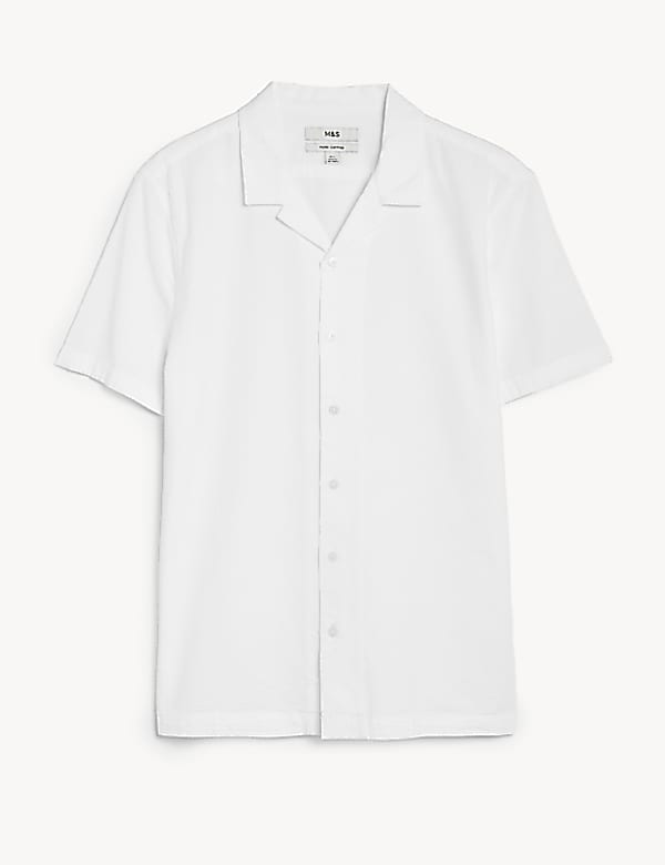Pure Cotton Seersucker Cuban Collar Shirt