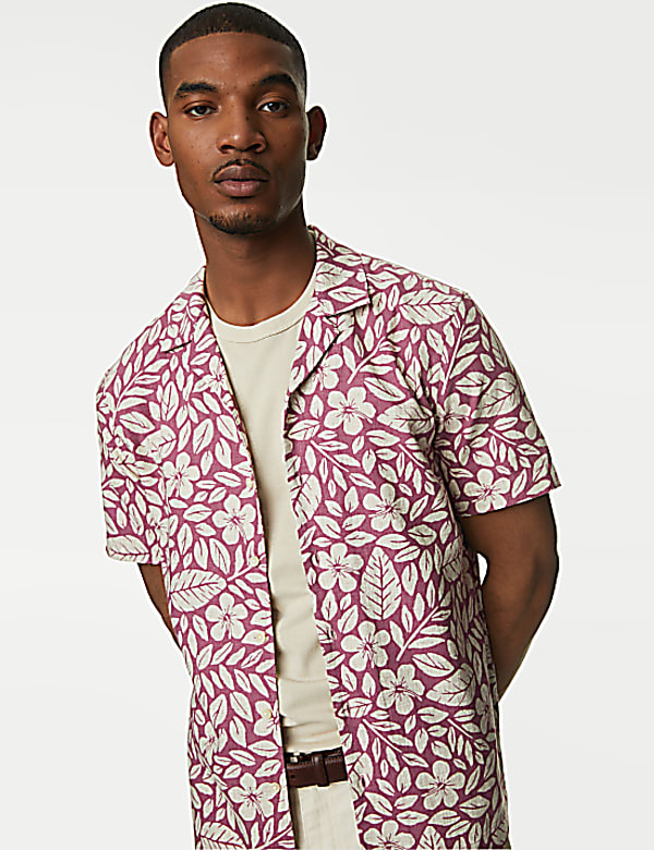 Easy Iron Linen Rich Floral Shirt