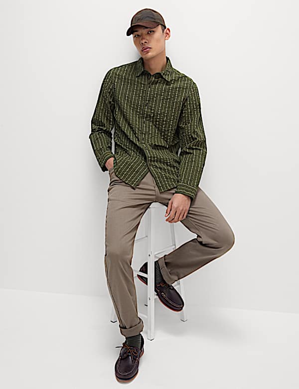 Pure Cotton Striped Seersucker Shirt