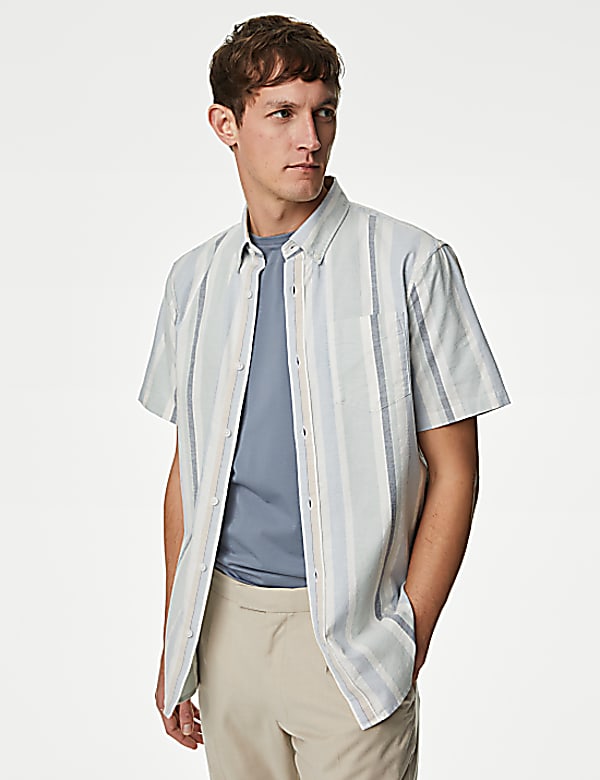 Pure Cotton Striped Oxford Shirt