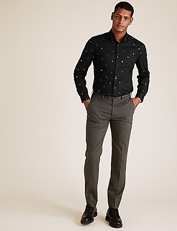 Pure Cotton Foil Polka Dot Shirt