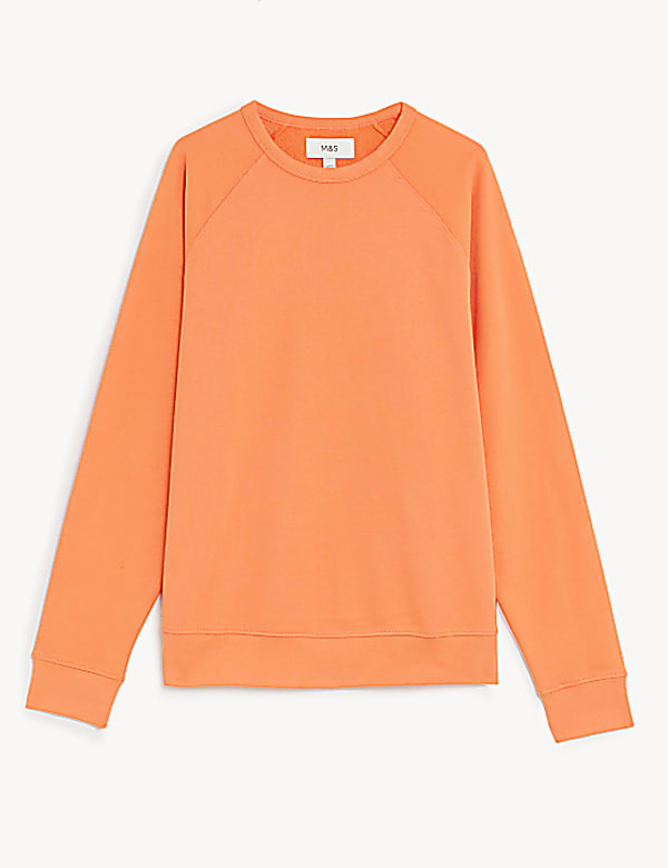 Pure Cotton Raglan Crew Neck Sweatshirt