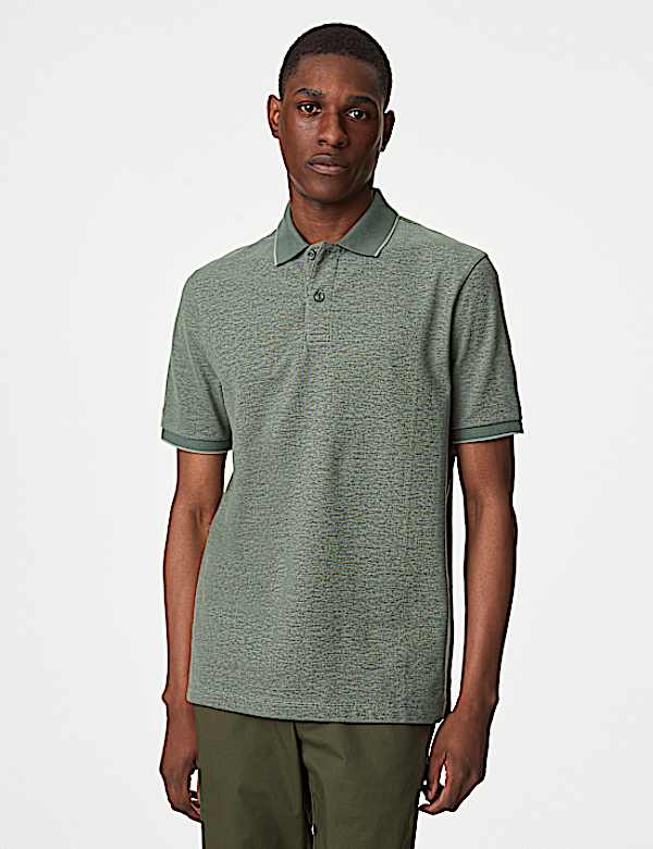 Pure Cotton Tipped Pique Shirt