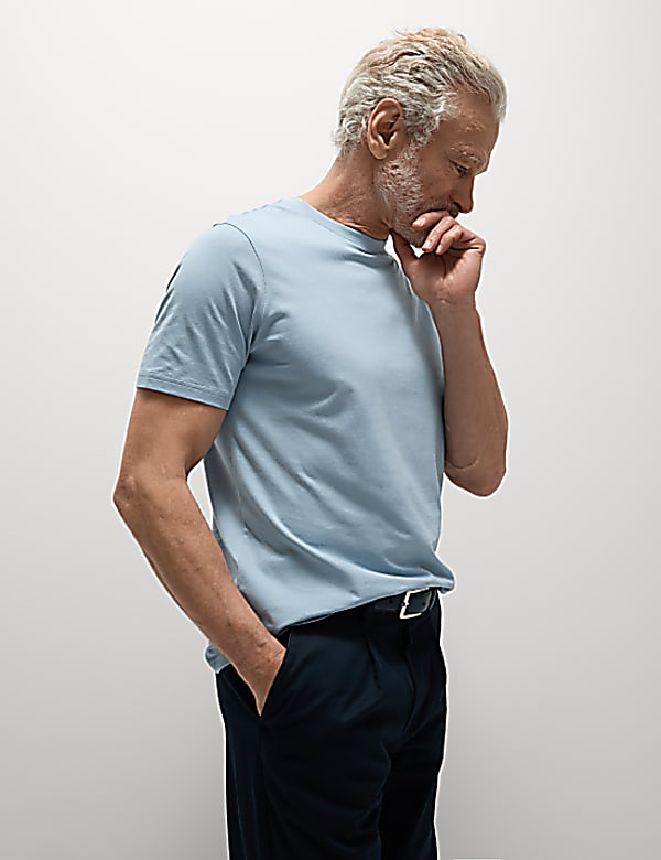 Regular Fit Pure Cotton Crew Neck T-Shirt