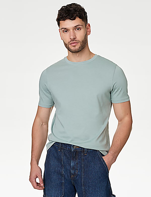 Regular Fit Pure Cotton Crew Neck T-Shirt