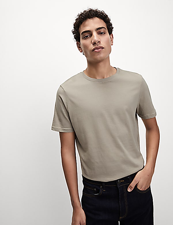 Regular Fit Pure Cotton Crew Neck T-Shirt
