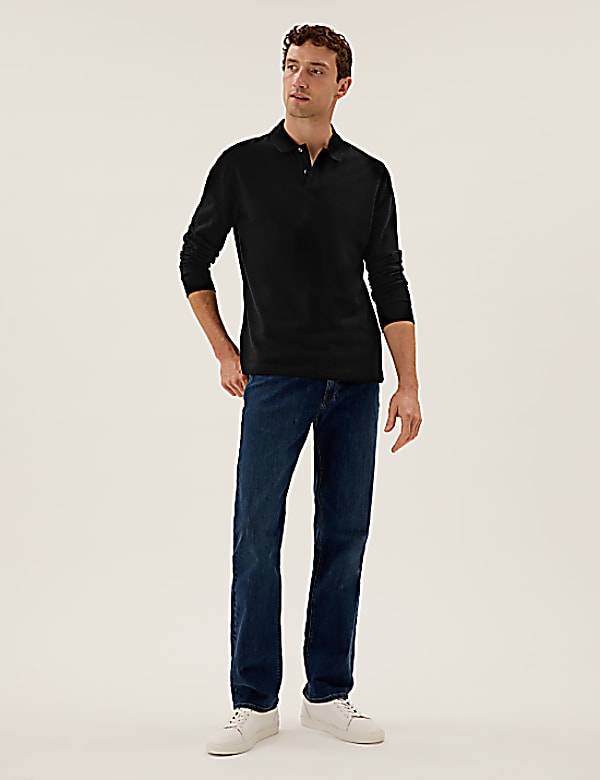 Long sleeve polo shirt marks and spencer clearance