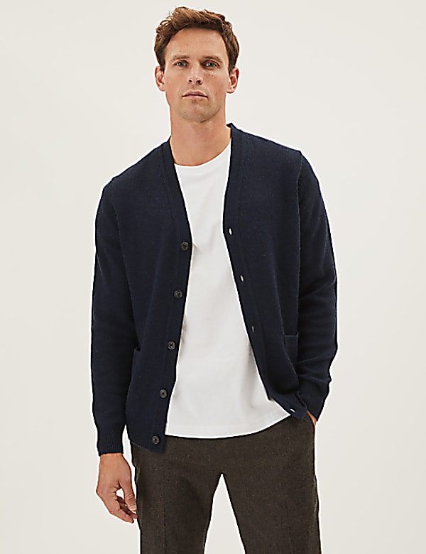 Pure Extra Fine Lambswool V-Neck Cardigan