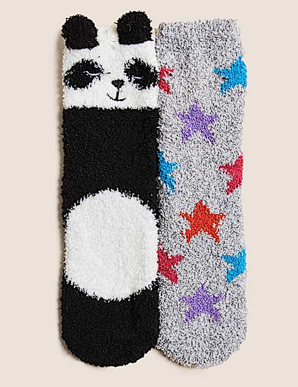 2pk Panda Slipper Socks