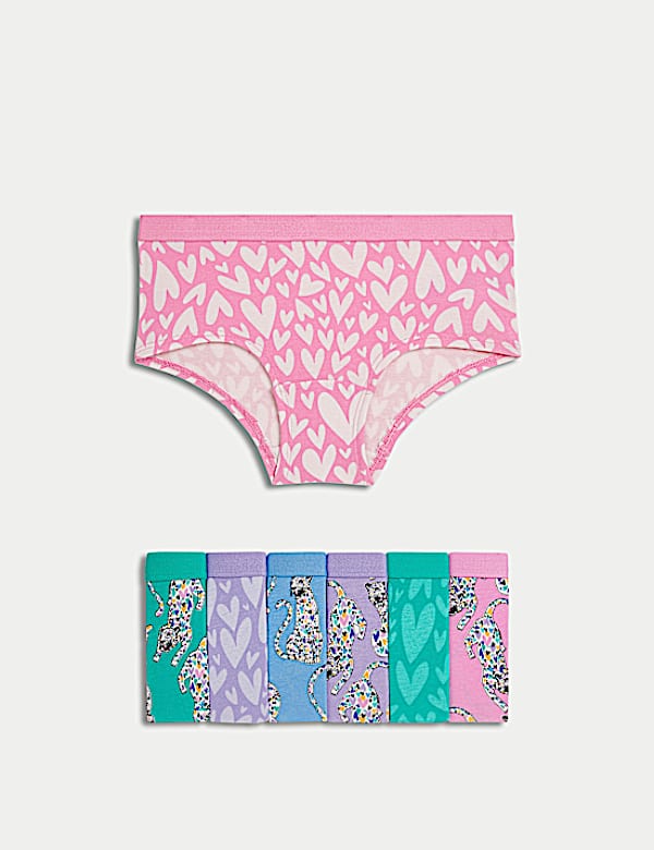 7pk Cotton with Stretch Leopard Shorts (5-16 Yrs)