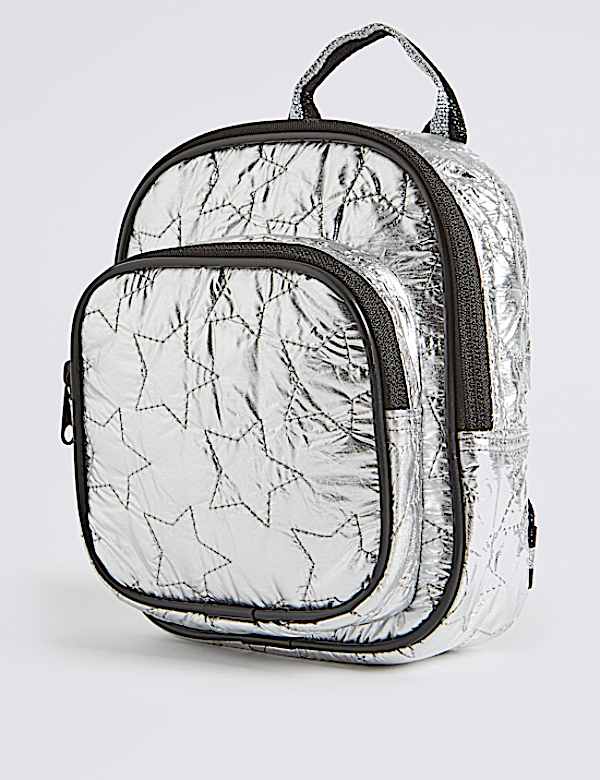 Metallic Star Pattern Mini School Backpack
