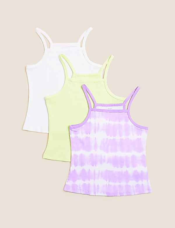 3pk Cotton Rich Tie Dye Vests (6-16 Yrs)