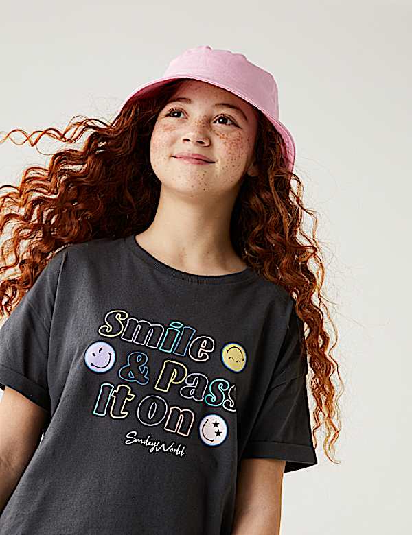 Pure Cotton SmileyWorld® Slogan T-Shirt