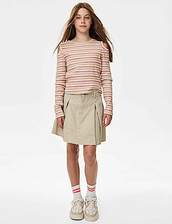 Denim Pleated Skirt (6-16 Yrs)