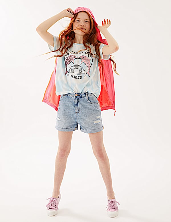 Denim Ripped Shorts (6-16 Yrs)