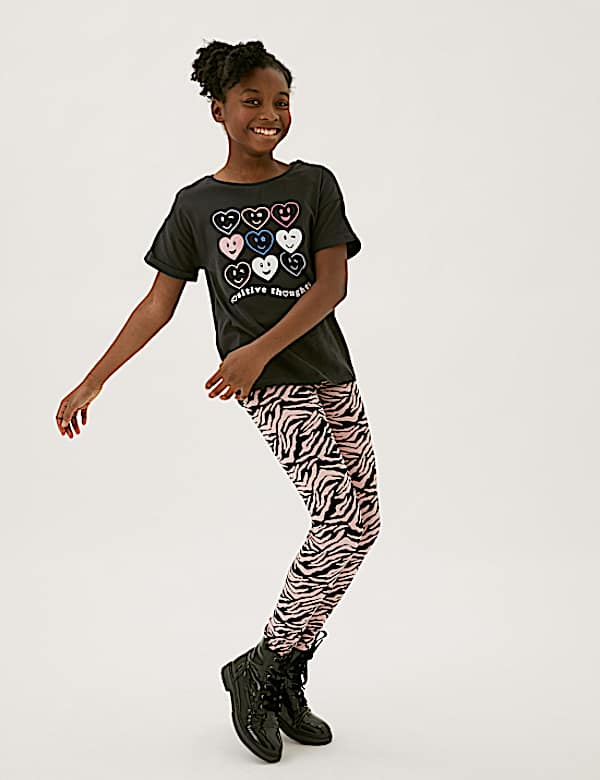 Cotton Rich Zebra Print Leggings (6-16 Yrs)