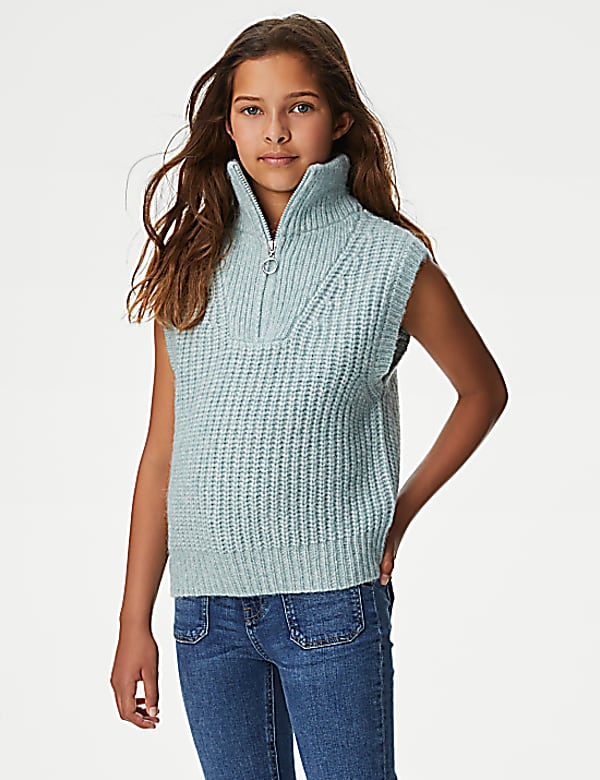 Knitted Half Zip Vest (6-16 Yrs)
