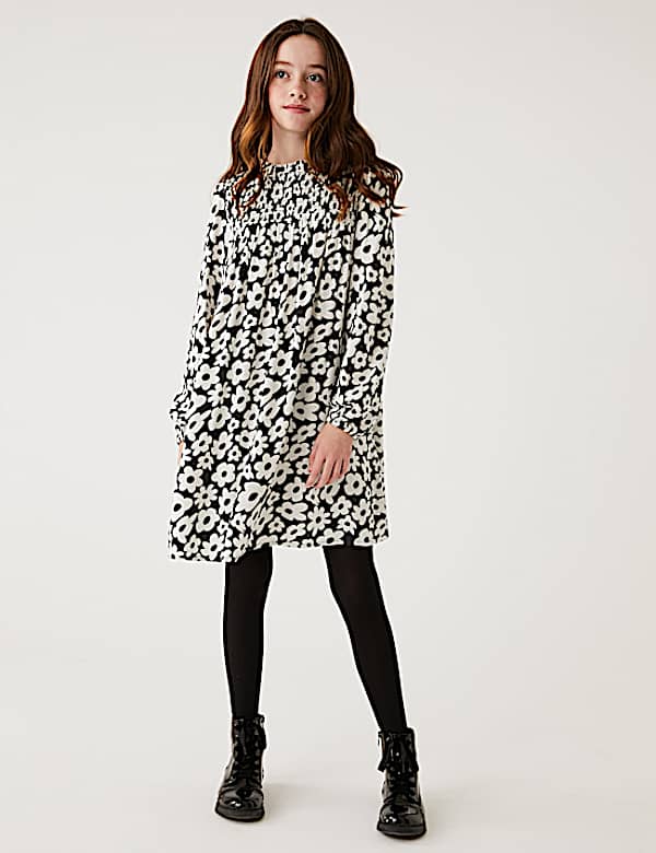 Floral Shirred Dress