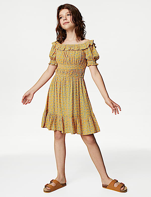 Floral Shirred Dress (6-16 Yrs)