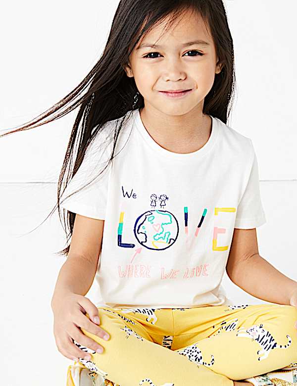Cotton World Love Slogan T-Shirt