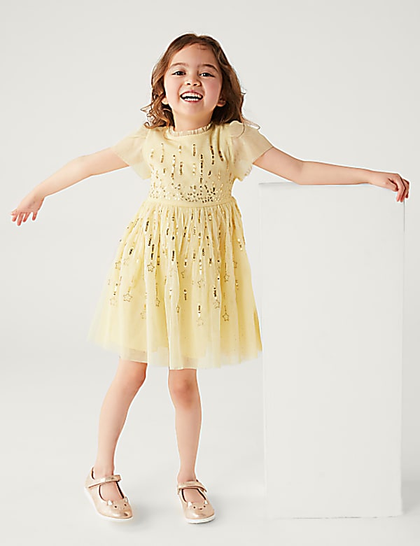 Sequin Star Embroidered Dress