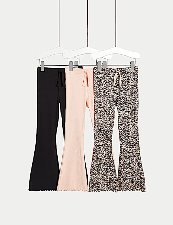 3pk Cotton Rich Flared Leggings (2-8 Yrs)
