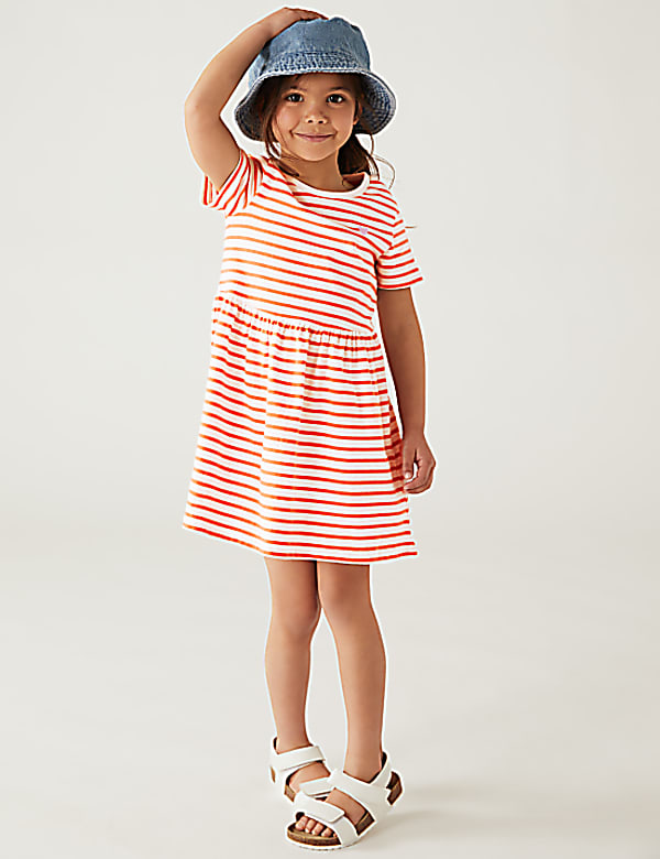 Pure Cotton Striped Dress (2-8 Yrs)