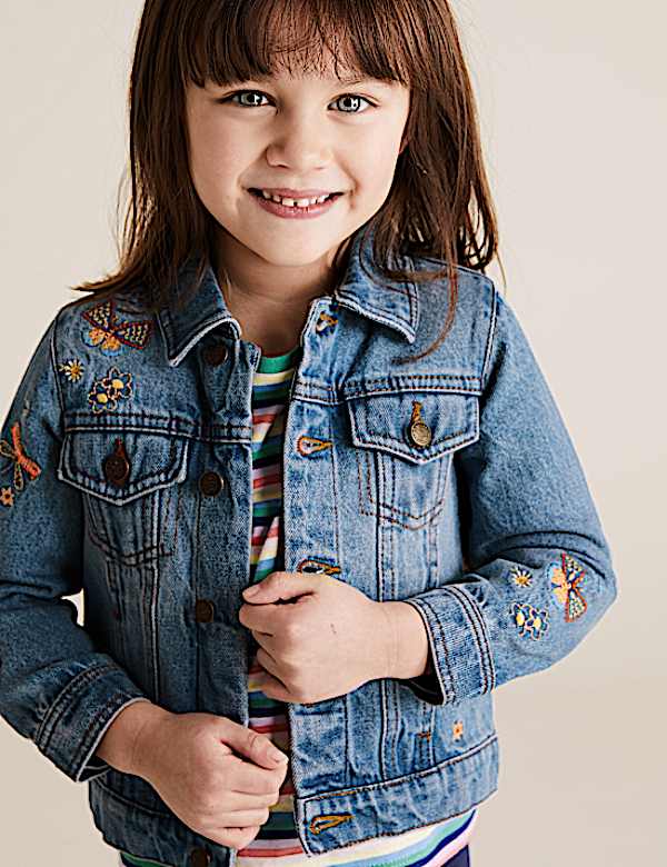 Embroidered Denim Jacket(2-7 Yrs)