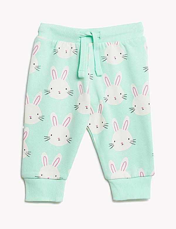 Cotton Rich Bunny Print Joggers