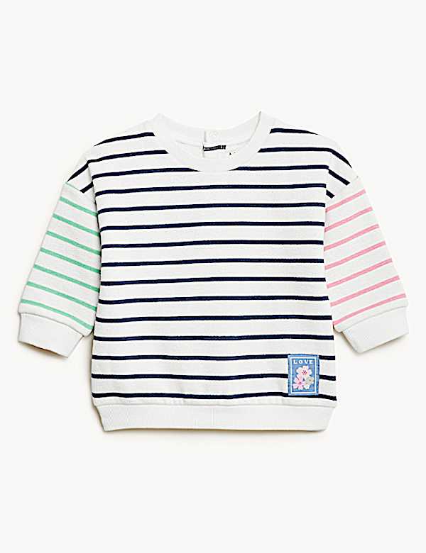 Cotton Rich Striped Sweater