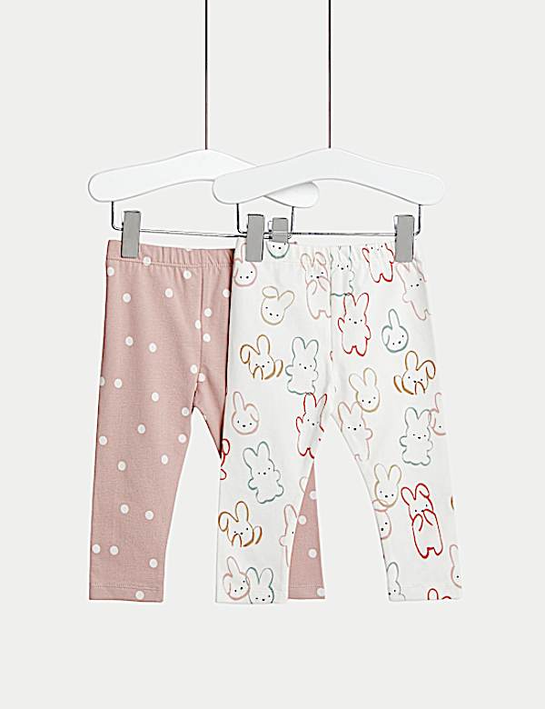 2pk Cotton Rich Printed Leggings (0-3 Yrs)