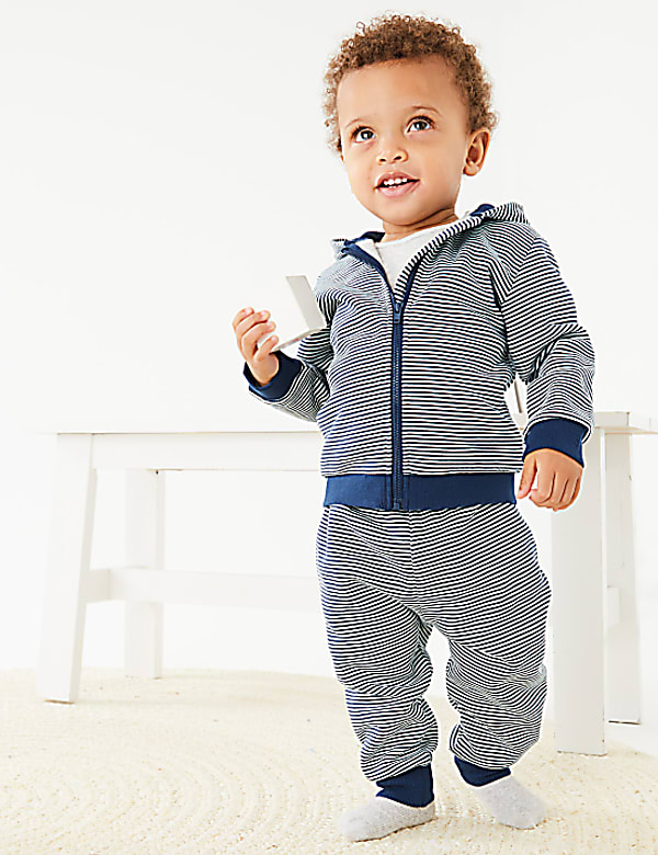 Cotton Rich Striped Joggers (0-3 Yrs)