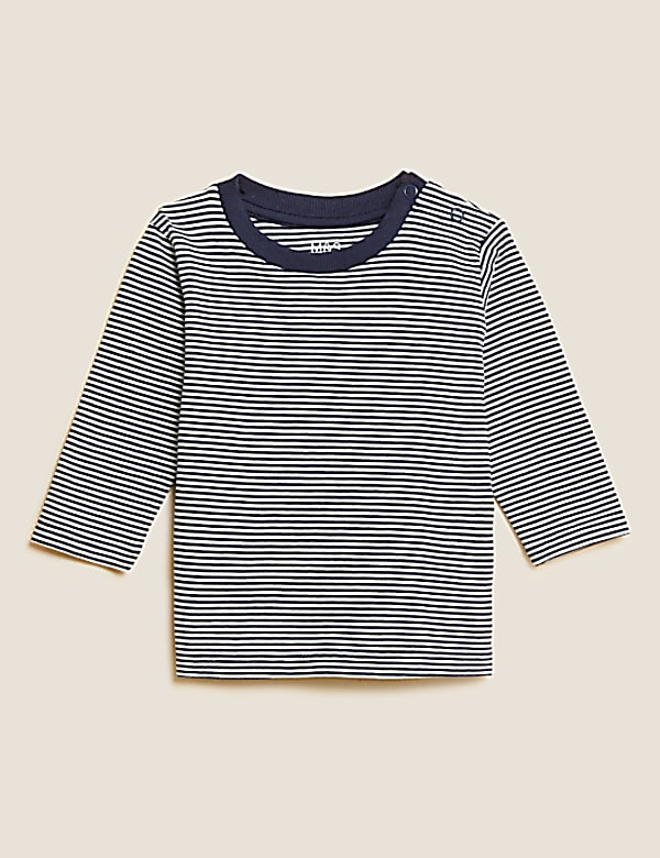 Pure Cotton Striped Long Sleeve Top