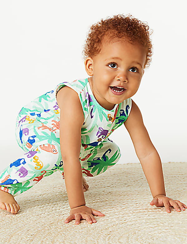 Pure Cotton Jungle Animals Romper (0-3 Yrs)