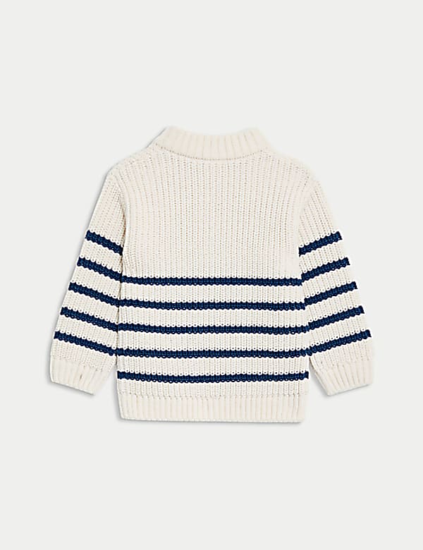 Knitted Striped Zip Jumper (0-3 Yrs)