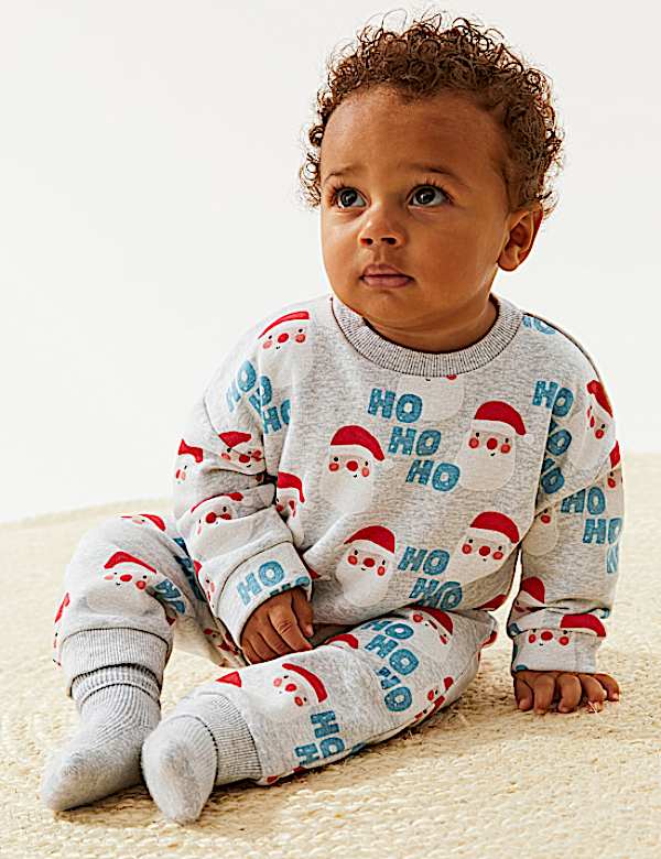 Cotton Rich Santa Print Joggers